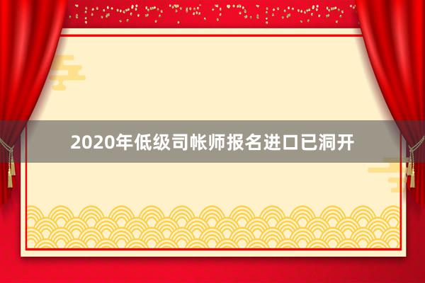 2020年低级司帐师报名进口已洞开
