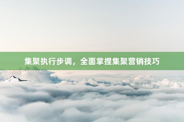 集聚执行步调，全面掌捏集聚营销技巧
