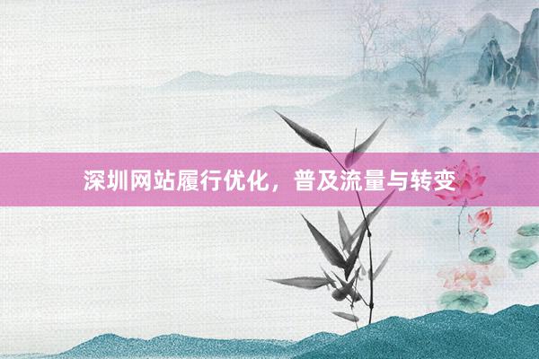 深圳网站履行优化，普及流量与转变